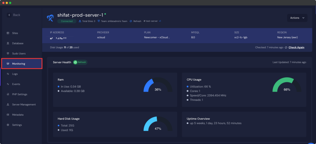 Check The Usage Status & Monitor The RAM Usage