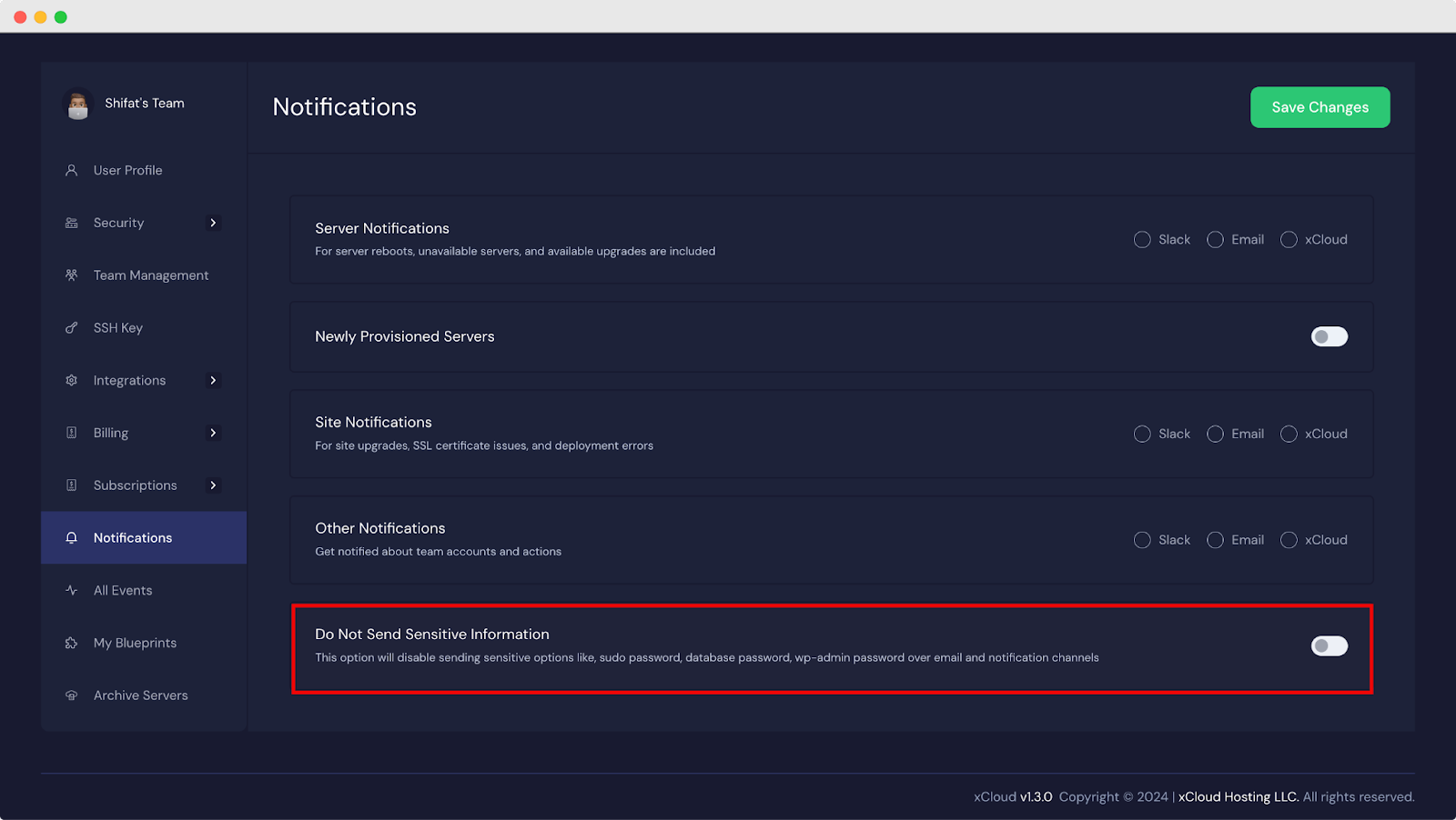 Disable Email Notifications