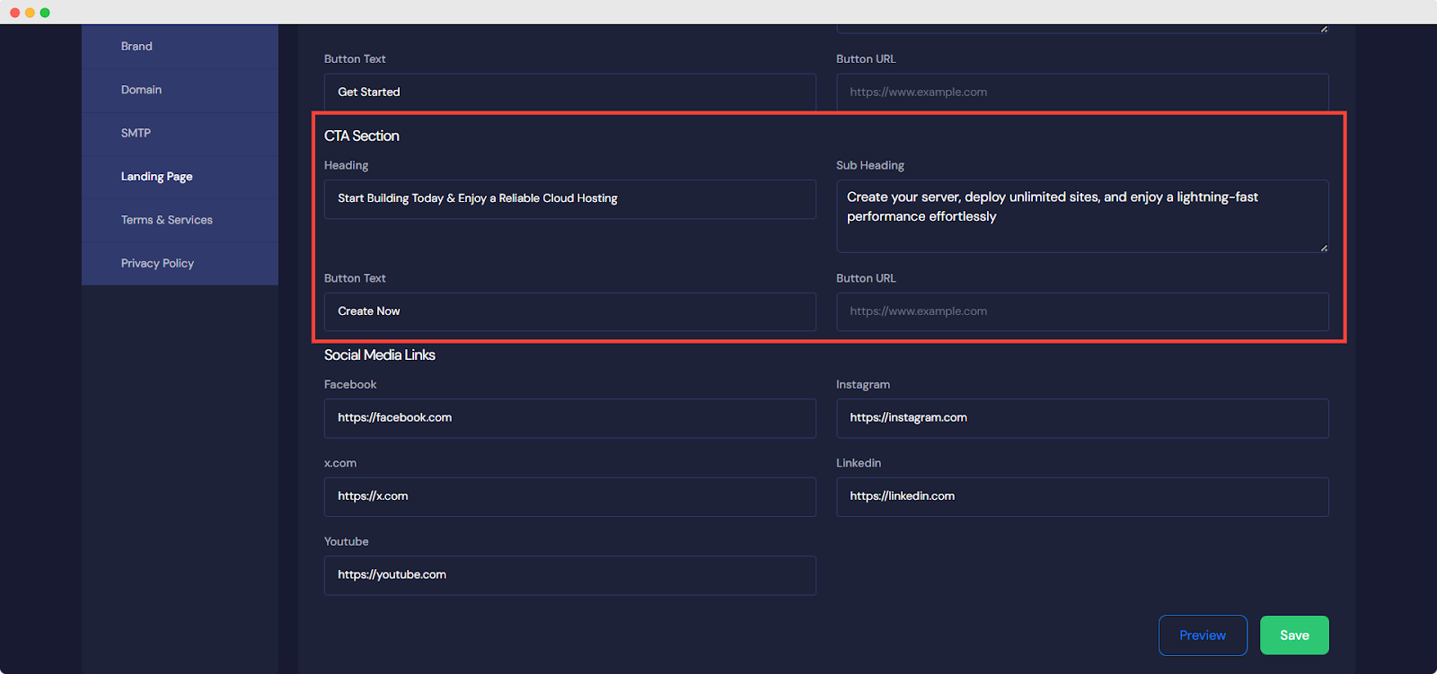 Customize Reseller Landing Page in xCloud