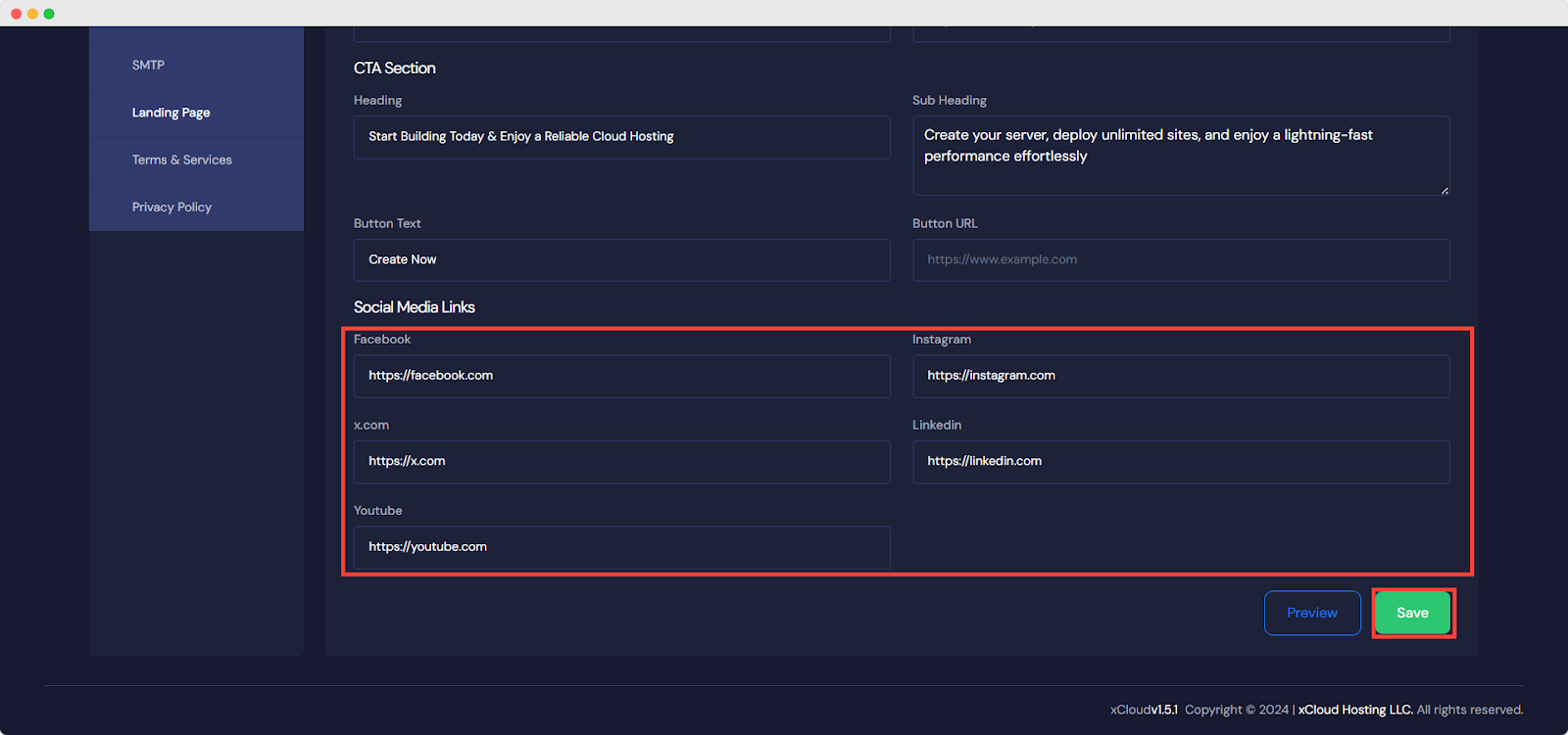 Customize Reseller Landing Page in xCloud